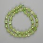 Chrysoprase Olivine faceted cube beads 7×7mm±, seed beads 3mm±, length 38cm± on thread