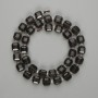 Beads Smoky Topaz faceted cube 8x8mm+- with 3mm+ seed beads, thread length 37cm+-
