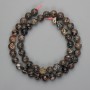 Obsidian Beads Smooth Round 7.5mm ± on Thread, 39cm ±