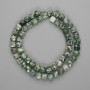 Beads Moss Agate Grenulated Cubes 7x7 mm, 39 cm length on thread
