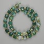 Agate Beads Faceted Cubes 8x8mm on Thread with 3mm Seed Beads, 37cm Length