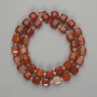 Agate Beads Faceted Cube 8x8mm±, 3mm+ seed beads, 37cm± on thread