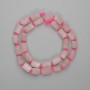 Pink Rose Quartz Unpolished Cut Beads 9–13×6.5–7 mm ±, 42 cm ± on thread