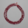 Ruby (corundum) beads faceted cube 4x4mm+- , length 38cm+- on a thread