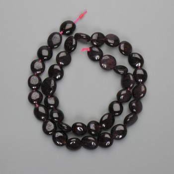 Garnet Beads Coin-Cabochon 9-10x9-10mm+-, thread length about 41cm