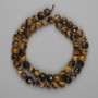 Tiger's Eye Beads Faceted Cube 7x7mm, 40cm on thread