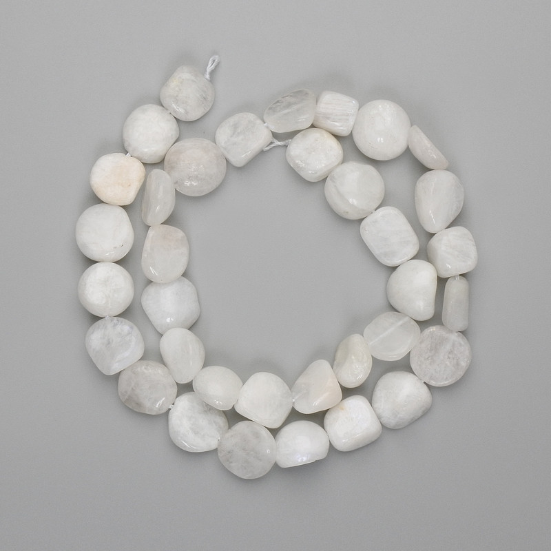 Adularite Faceted Beads 9-13×9-13 mm, on thread 39 cm length