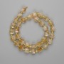 Citrine Beads Faceted Cube 8-9mm+- Beads 3mm+- on String 38cm+-