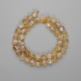 Citrine Beads, Faceted Round 8mm, on Thread, 38cm ±