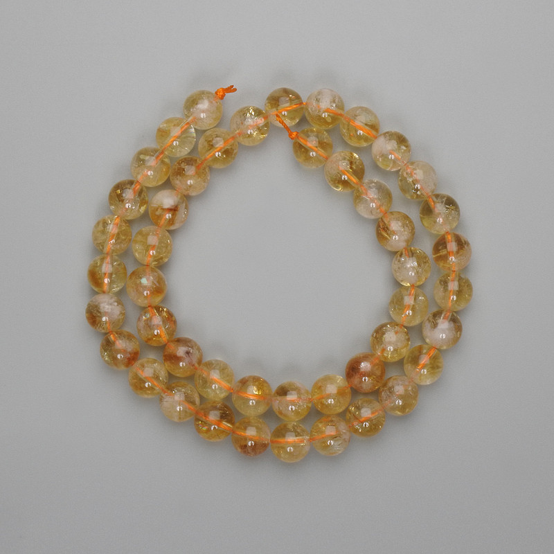 Citrine Beads Smooth Round 8.5mm on Thread, 38cm+/-
