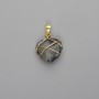 Pendant Heart in Labradoreite Weave 21x21mm+-, diameter 30mm+