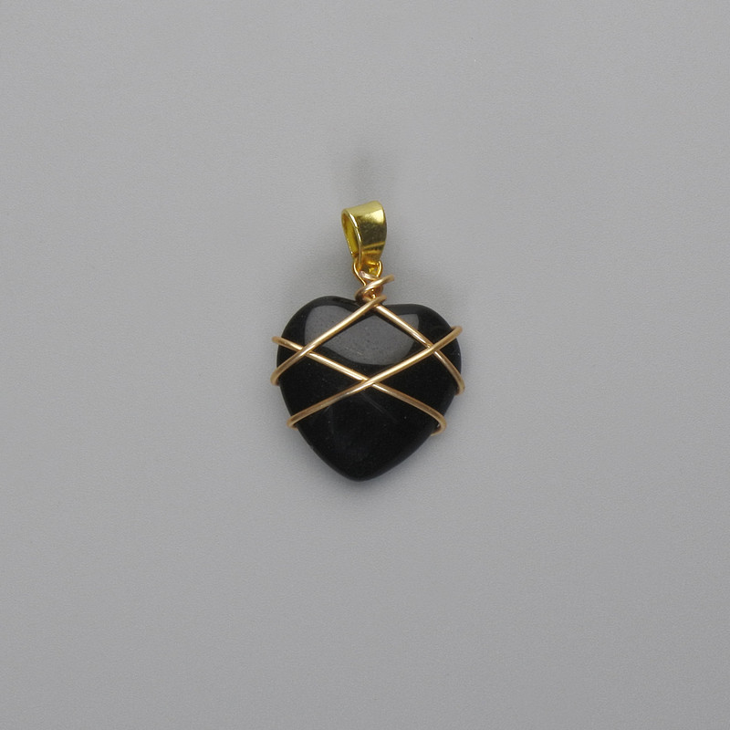 Pendant Heart in Agate Weave 21×21mm, approx. 30mm diameter