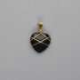 Pendant Heart in Agate Weave 21×21mm, approx. 30mm diameter
