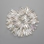 Baroque pearls with a petrol shade on a thread, diameter 31–33×4.5–7 mm, length ~37 cm