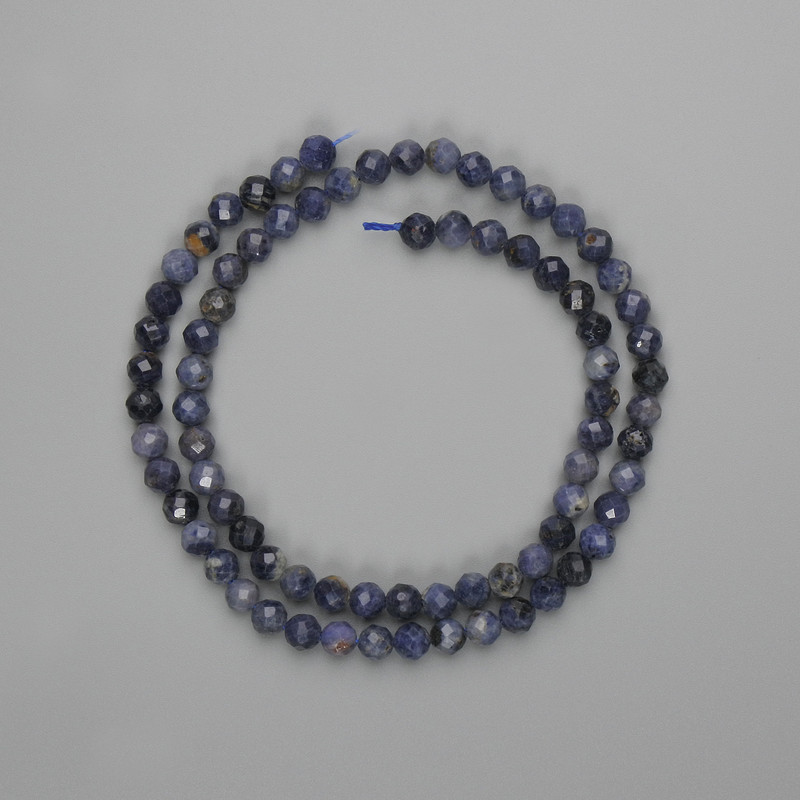 Sapphire Beads Faceted Round 5mm+, on Thread, 39cm±