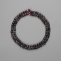 Garnet Beads faceted cube 4x4mm+-, length 39cm+