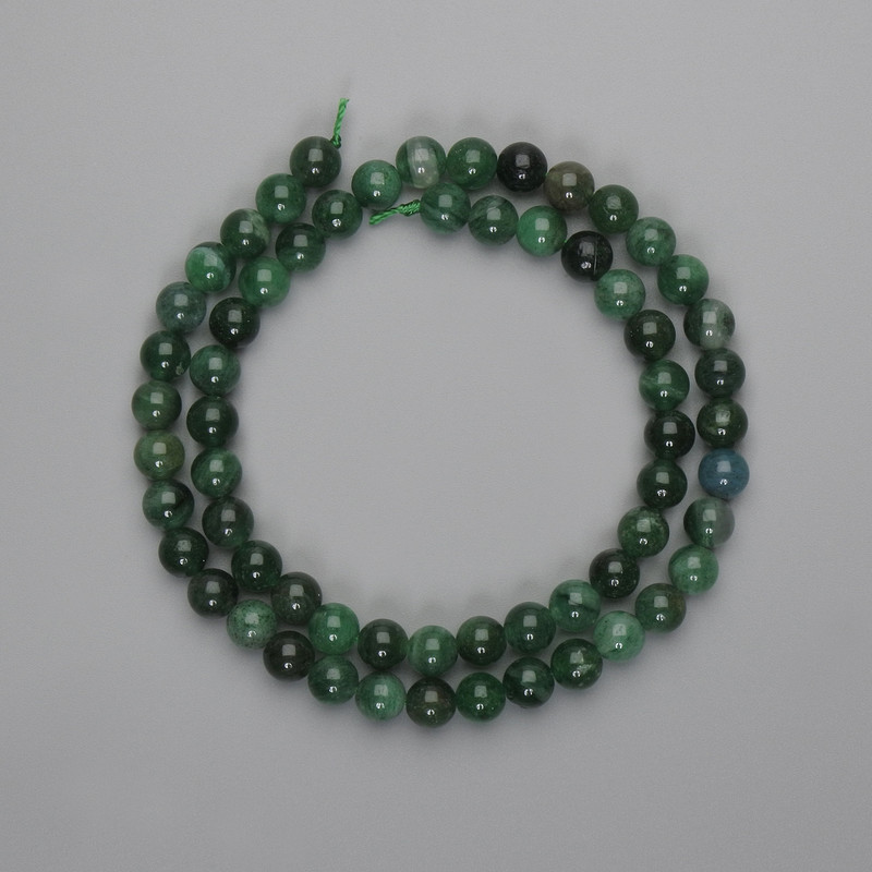 Emerald Beads Smooth Round 6mm+-, length 39cm+-