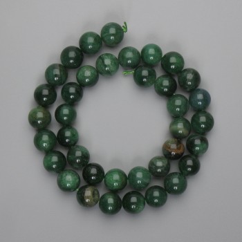 Emerald Beads Smooth Sphere 10mm+-, length 38cm+-