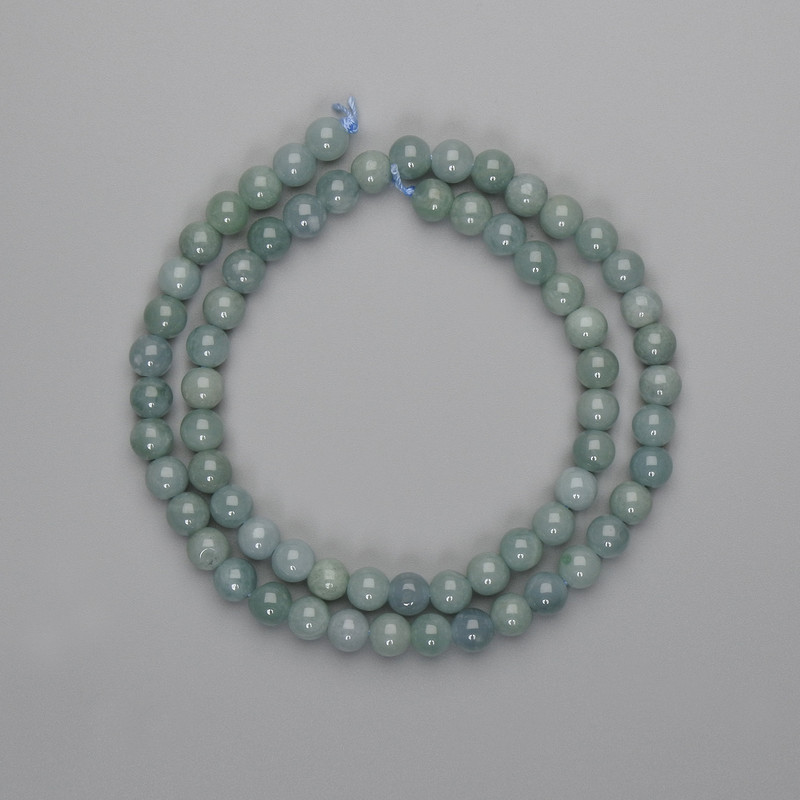 Jadeite Beads Smooth Ball 6mm+-, linked 38cm+