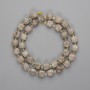 Jasper Beads Faceted Picasso 8x8mm Cubes + Beads 3mm+-, Length 38cm+