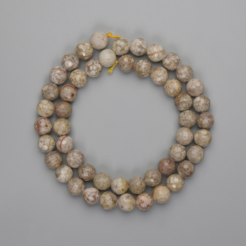 Pisolite Beads Faceted Round 8mm, on Thread, 39 cm