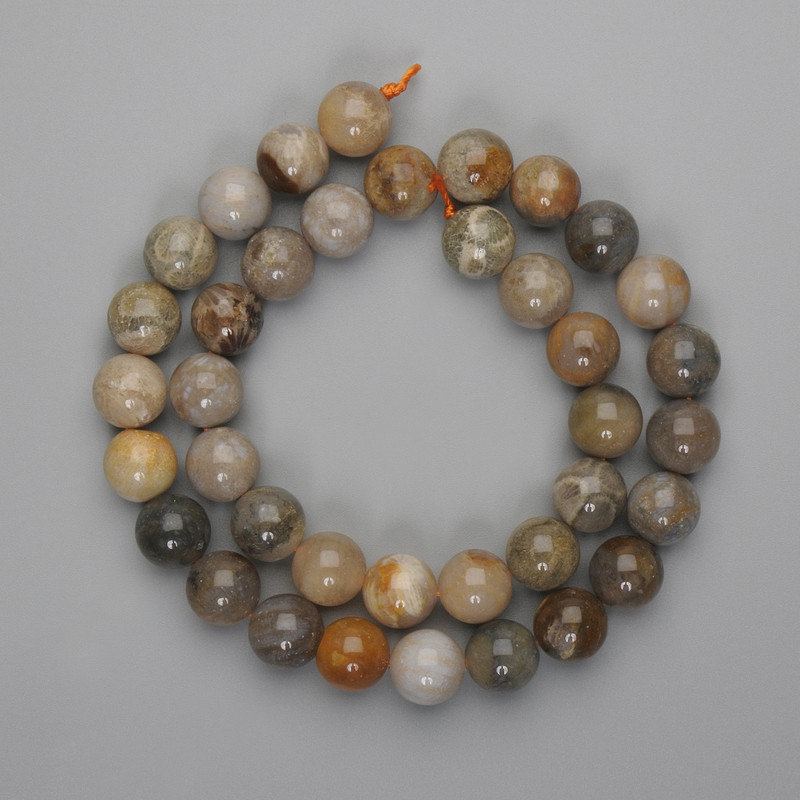 Coral Beads Smooth Round 10mm ±, Threaded 39cm ±