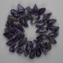 Amethyst Beads, polished stone faceted 23-27×8-10mm ±, seed beads 3mm ±, length 39cm ±