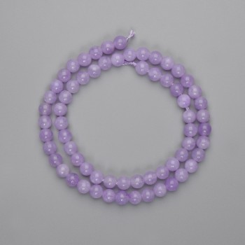 Kunzite Beads smooth round 6mm+, strand length 38cm+
