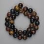 Beads Bull's Eye Tiger's Eye Hawk's Eye Smooth Round 12mm+-, Length 39cm+