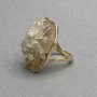 Bezel stud with Rutilated Quartz shard 30x26mm± golden metal