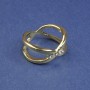 Brooch Clip for Scarves and Shawls White Crystals Gold-tone 25mm+