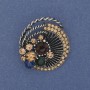 Brooch Accent with rhinestones silver-tone metal 32×36mm+