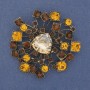 Brooch Accent crystals and crystals in golden metal 58mm+