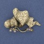Brooch Pendant Accent with Gold Tones and Crystals 50×30mm+