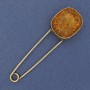 Brooch Pin Amber Imitation (unit) 76x22mm± metal colour: gold