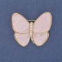 Brooch Butterfly pink mother-of-pearl and golden metal 26x29mm+