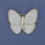 Butterfly Brooch light grey mother-of-pearl with golden metal 26x29mm+