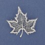 Brooch Clip Leaf with White Crystals Silver-toned metal 45x44mm+