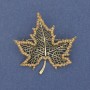Brooch 'Climbed Leaf' brown rhinestones bronze gold-toned metal 45x44mm+