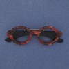 Brooch Glasses Acrylic Red with Silver-Coloured Metal 65x25mm+