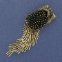 Brooch Hedgehog Porcupine with Moving Tail 75x23mm+-, metal colour dark gold