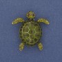 Brooch Turtle green enamel with crystals golden metal 35×32mm+