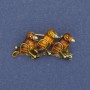 Brooch Birds on Branch with Enamel Gold-Tone Metal 35x19mm+