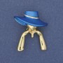 Brooch: Girl in a Blue Hat, Gold-Toned Metal 34×30mm+