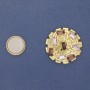 Magnetic Brooch Accent with coloured rhinestones on gold-tone metal 40mm+