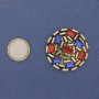 Magnetic Brooch Accent with Colourful Rhinestones, Dark Gold, Gold-tone Metal 40mm+