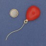 Magnetic Brooch Balloon Red Enamel Gold-Coloured Metal 83x24mm+