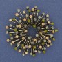 Brooch Accent with Colourful Rhinestones and Gold-tone Metal 48mm+