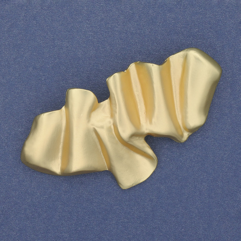 Brooch Accent gold-tone matte metal 60x35mm+