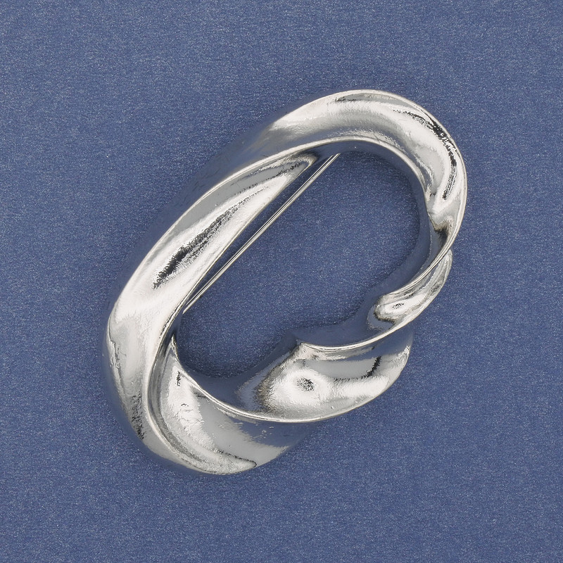 Brooch Accent Silver-Coloured Metal 50x33mm+